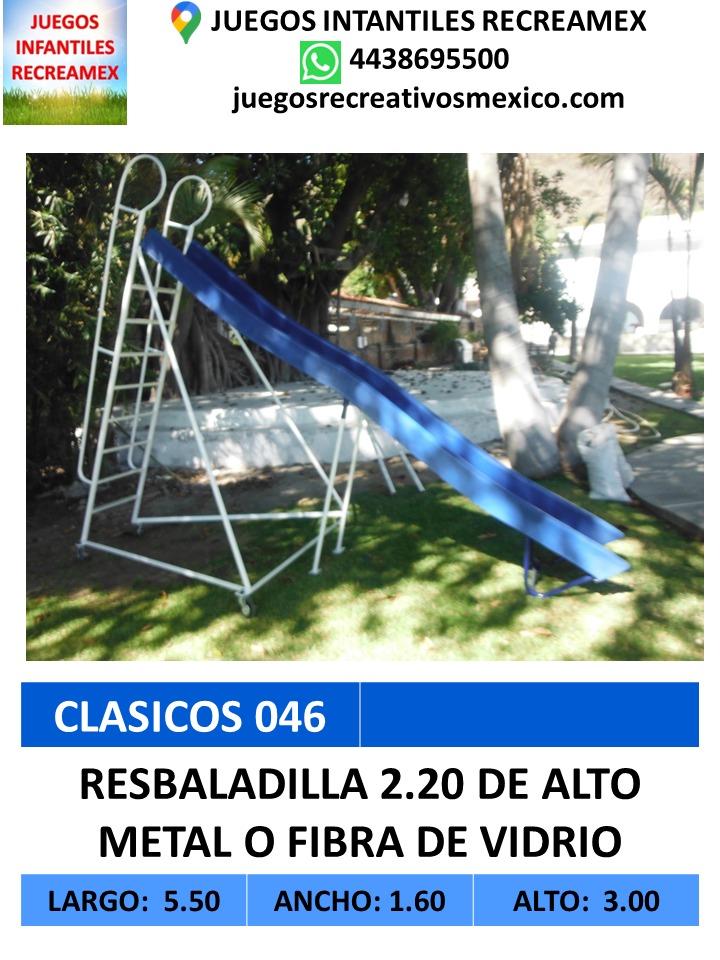 gusano con resbaladilla 2.30 de alto de metal fibra de vidrio